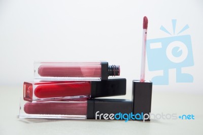 Color Matte Lips Stock Photo
