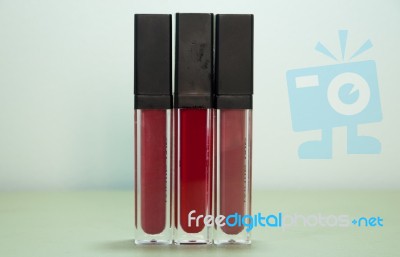 Color Matte Lips Stock Photo