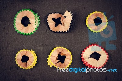 Color Shavings Pencils Stock Photo