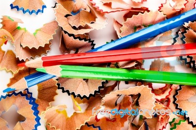 Color Shavings Pencils Stock Photo