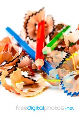 Color Shavings Pencils Stock Photo