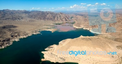 Colorado River Joins Lake Mead Stock Photo