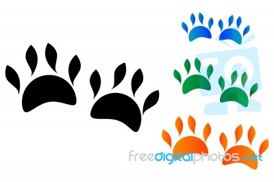 Colored Animal S Paw On White Stock Image