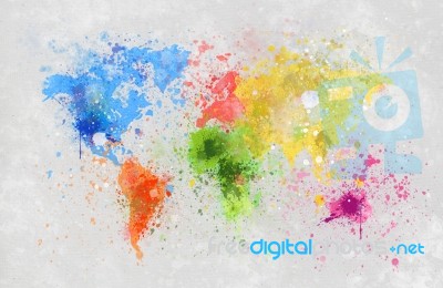 Colorful Abstract World Map Stock Image