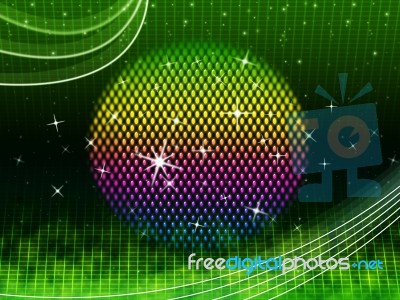 Colorful Ball Background Means Green Grid And Sparkles
 Stock Image