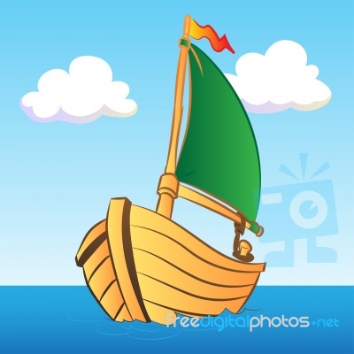 Colorful Boat Illustration -  Illustration Stock Image