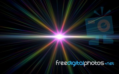 Colorful Digital Lens Flare In Black Background Stock Image