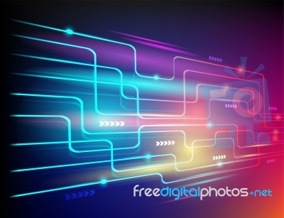 Colorful Digital Technology Concept Background .future Technolog… Stock Image