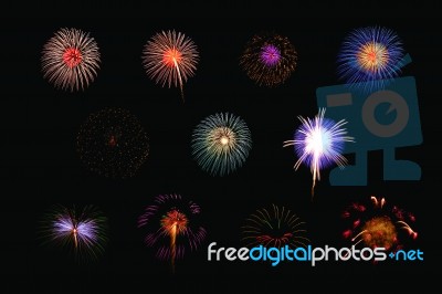 Colorful Fireworks Stock Photo