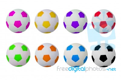 Colorful Footballs Stock Image