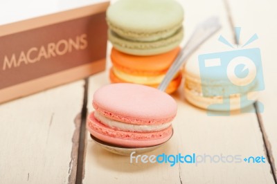 Colorful French Macaroons Stock Photo