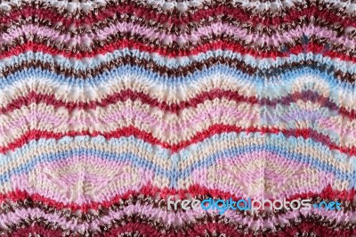 Colorful Knitted Scarf Texture Stock Photo