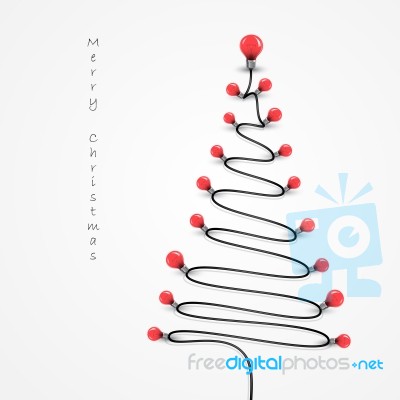 Colorful Light Bulbs And Christmas Tree Symbol .merry Christmas Stock Image