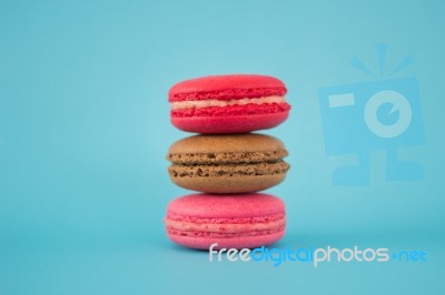 Colorful Macaroon Or Macaron French Sweet Dessert  Stock Photo