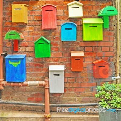 Colorful Mailboxes Stock Photo