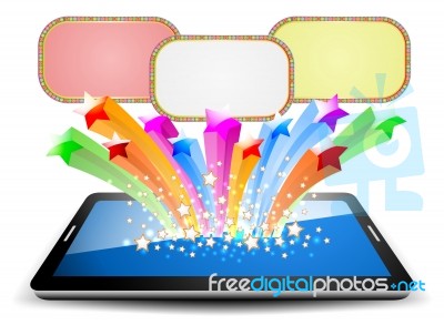 Colorful Marquee On Tablet Pc Stock Image