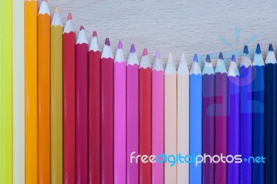 Colorful Multi-color Of Pencil Stock Photo