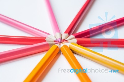 Colorful Multi-color Of Pencils Stock Photo
