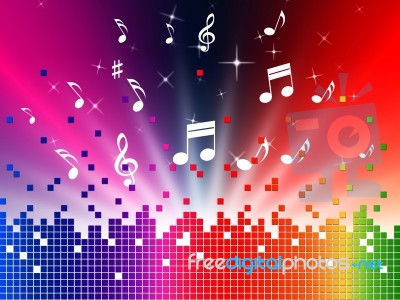 Colorful Music Background Shows Sounds Jazz And Harmony
 Stock Image
