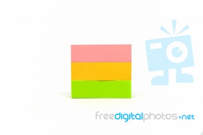 Colorful Notepad Paper On White Background Stock Photo