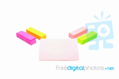 Colorful Notepad Paper On White Background Stock Photo