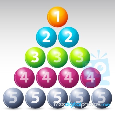 Colorful Number Balls Stock Image
