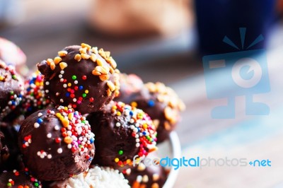 Colorful Of Chocolate In Restaurants Stock Photo