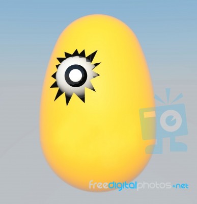 Colorful One Eyed Easter Egg Stock Image
