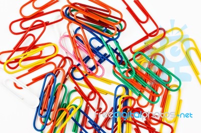 Colorful Paper Clips Stock Photo