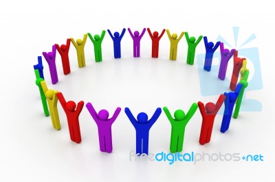 Colorful People Stock Image