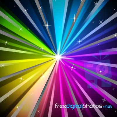 Colorful Rays Background Means Shining Colors And Sparkles
 Stock Image