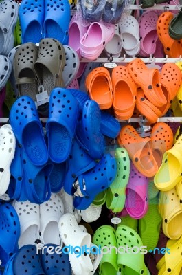 Colorful Rubber Sandals Stock Photo - Royalty Free Image ID 10012533