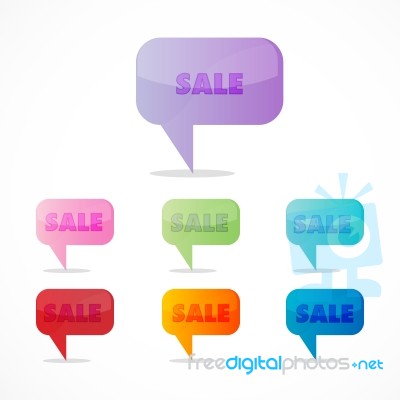 Colorful Sale Icons Stock Image