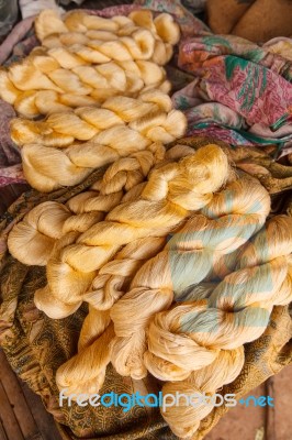 Colorful Silk Thread Stock Photo