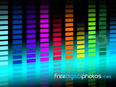 Colorful Soundwaves Background Shows Musical Songs And Dj
 Stock Image