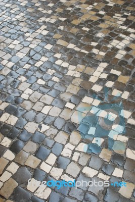 Colorful Stones Pavement Also Know As "cal硤a" Stock Photo