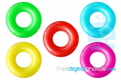 Colorful Swim Rings Stock Photo