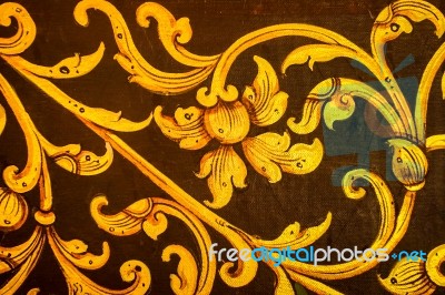 Colorful Thai Mural Painting In Wat Wat Pa Lelai Stock Photo