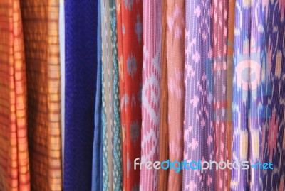 Colorful Thai Silk Stock Photo