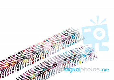 Colorful Tire Track On White Background Stock Image