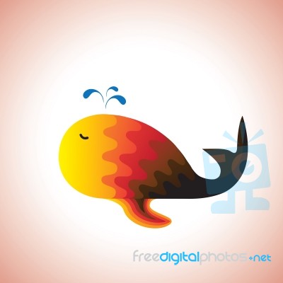Colorful Whale Stock Image