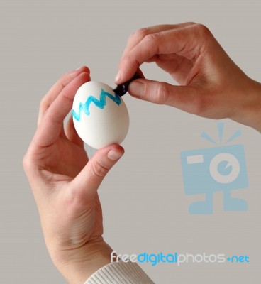 Coloring Easter Egg Stock Photo