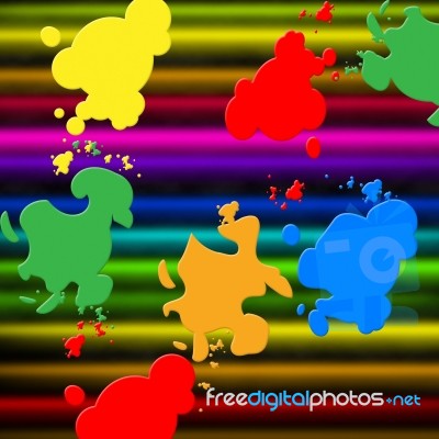Colors Paint Shows Splashed Background And Splashing Stock Image