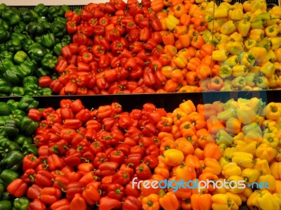 Coloured Peppers Stock Photo
