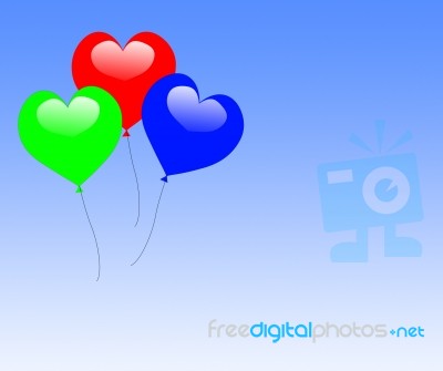 Colourful Heart Balloons Mean Valentines Day Ball Or Party Stock Image