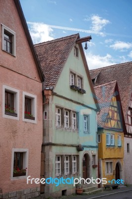 Colourful Houses In Rothenburg Stock Photo