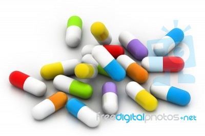 Colourful Pills Stock Image