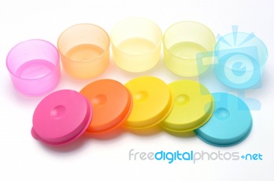 Colourful Plastic Containers Stock Photo