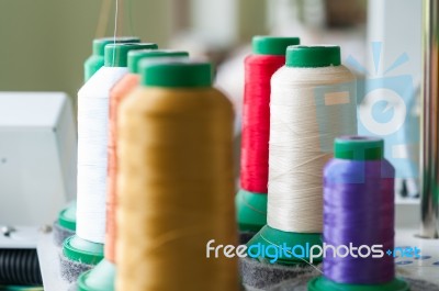 Colourful Sewing Threads Stock Photo