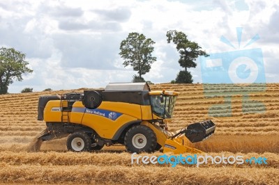Combine Harvester Last Run Stock Photo Combine Harvester Last Run Stock Photo